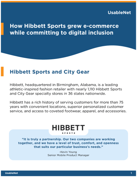 Download our Case Study 'Hibbett Sports grew e-commerce while committing to digital inclusion'