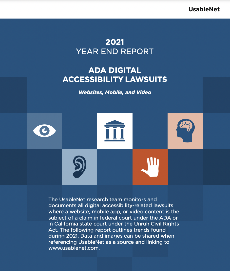 UsableNet 2021 Year End Report Cover