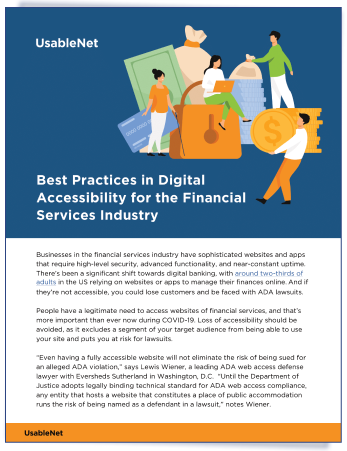 Cover of Best Practices in Digital Accessibility For the Financial Services Industry