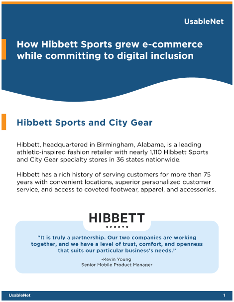 Download our Case Study 'Hibbett Sports grew e-commerce while committing to digital inclusion'