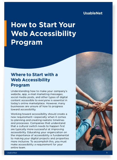 How to Start Your Web Accessibility Program Cover 